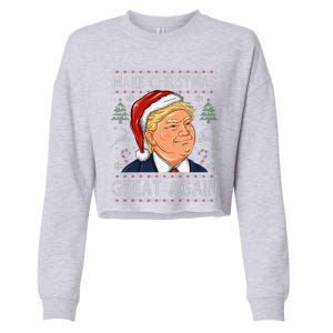 Make A Christmas Great Again Funny Xmas Trump Santa Pajamas Cropped Pullover Crew