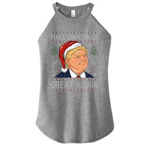 Make A Christmas Great Again Funny Xmas Trump Santa Pajamas Women's Perfect Tri Rocker Tank