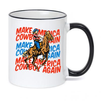 Make America Cowgirl Cowboy Again Western 4th Of July 11oz Black Color Changing Mug