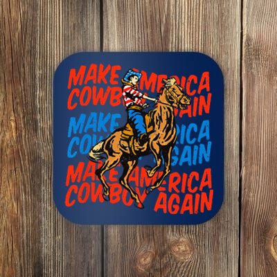 Make America Cowgirl Cowboy Again Western 4th Of July Coaster