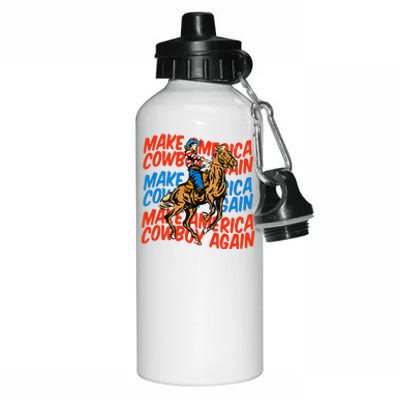 Make America Cowgirl Cowboy Again Western 4th Of July Aluminum Water Bottle 