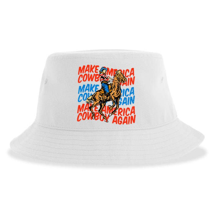 Make America Cowgirl Cowboy Again Western 4th Of July Sustainable Bucket Hat