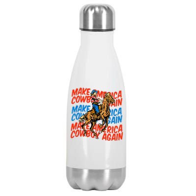 Make America Cowgirl Cowboy Again Western 4th Of July Stainless Steel Insulated Water Bottle