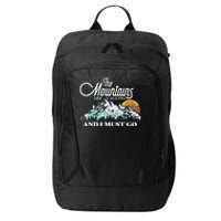 Mountains Are Calling & I Must Go Retro 80s Vibe Graphic TShirt City Backpack