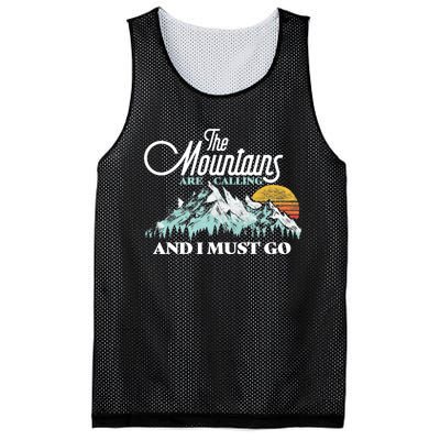 Mountains Are Calling & I Must Go Retro 80s Vibe Graphic TShirt Mesh Reversible Basketball Jersey Tank