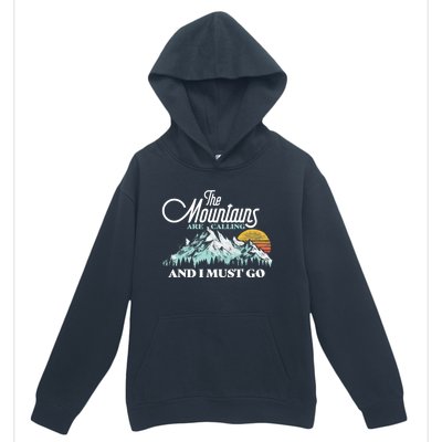 Mountains Are Calling & I Must Go Retro 80s Vibe Graphic TShirt Urban Pullover Hoodie