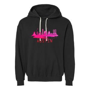 Modern Austin Cityscape Souvenir Austin Texas Skyline Garment-Dyed Fleece Hoodie