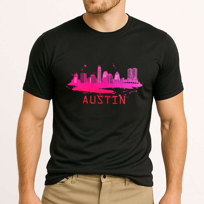 Modern Austin Cityscape Souvenir Austin Texas Skyline Performance Shirt