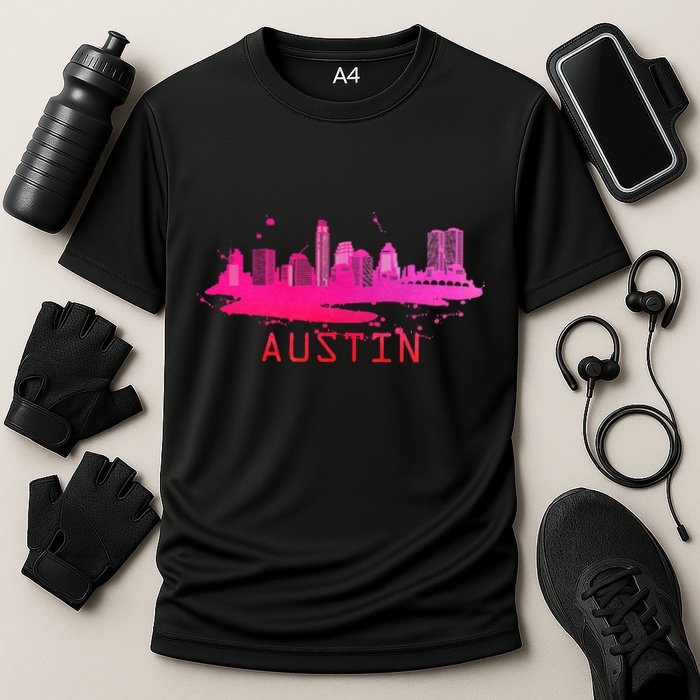 Modern Austin Cityscape Souvenir Austin Texas Skyline Performance Shirt