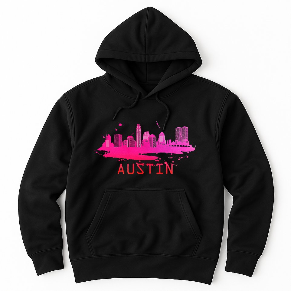 Modern Austin Cityscape Souvenir Austin Texas Skyline Hoodie