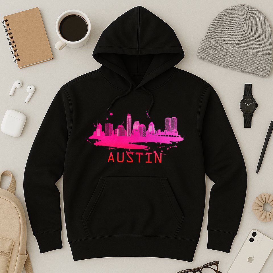 Modern Austin Cityscape Souvenir Austin Texas Skyline Hoodie