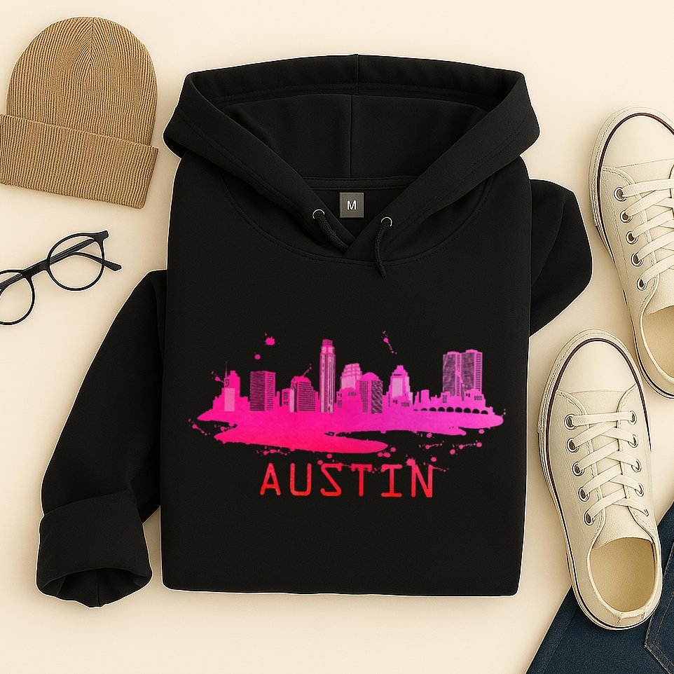 Modern Austin Cityscape Souvenir Austin Texas Skyline Hoodie