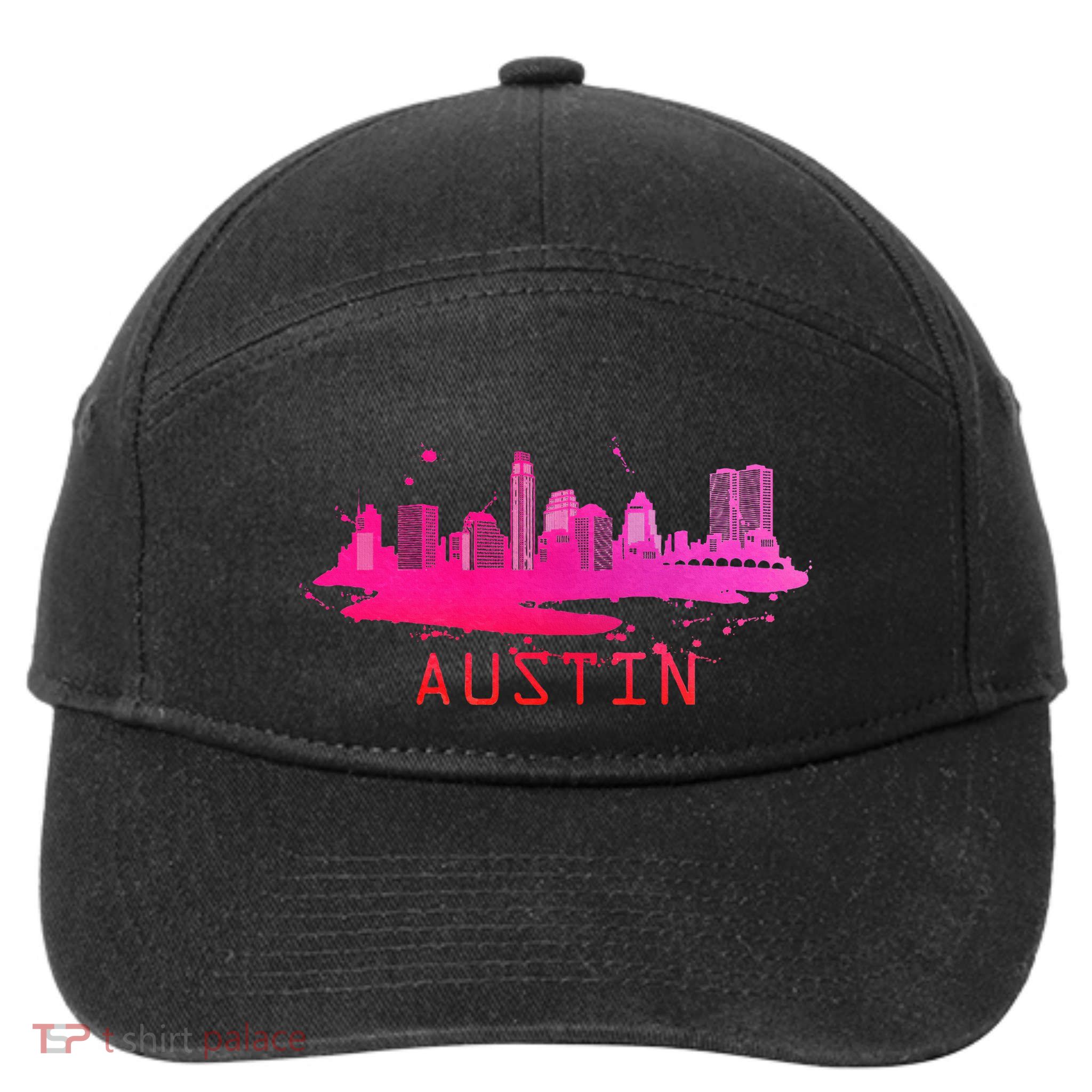 Modern Austin Cityscape Souvenir Austin Texas Skyline 7-Panel Snapback Hat