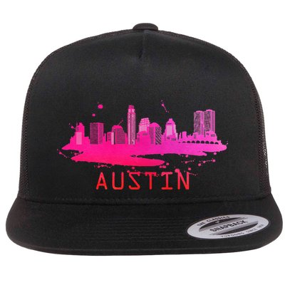 Modern Austin Cityscape Souvenir Austin Texas Skyline Flatbill Hat