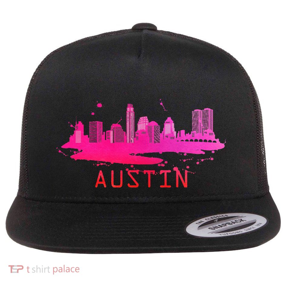 Modern Austin Cityscape Souvenir Austin Texas Skyline Flatbill Hat