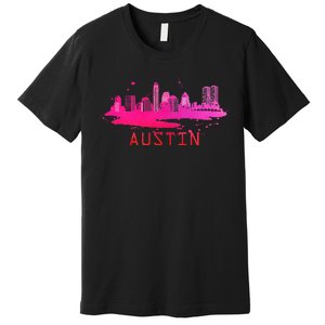 Modern Austin Cityscape Souvenir Austin Texas Skyline Premium T-Shirt