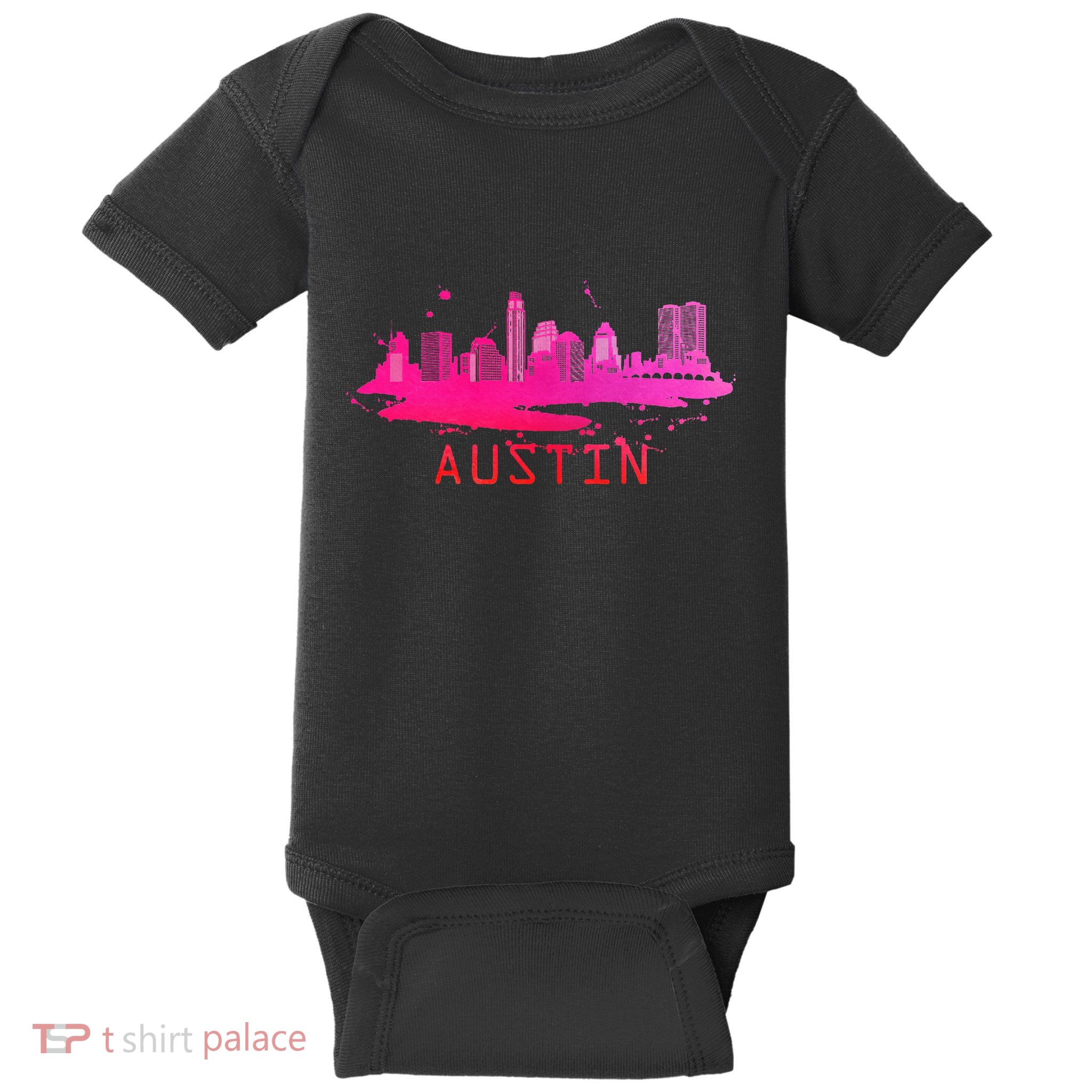Modern Austin Cityscape Souvenir Austin Texas Skyline Baby Bodysuit