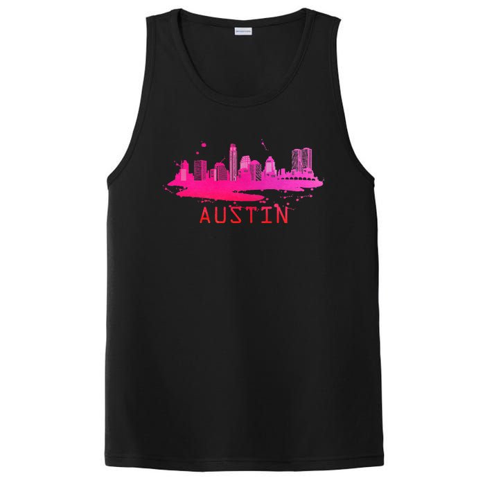 Modern Austin Cityscape Souvenir Austin Texas Skyline PosiCharge Competitor Tank