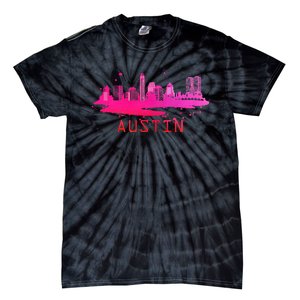 Modern Austin Cityscape Souvenir Austin Texas Skyline Tie-Dye T-Shirt