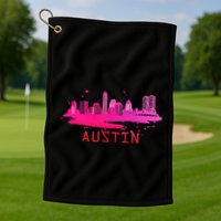 Modern Austin Cityscape Souvenir Austin Texas Skyline Golf Towel