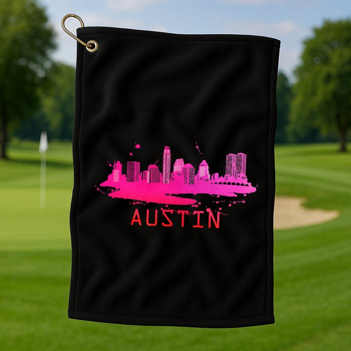 Modern Austin Cityscape Souvenir Austin Texas Skyline Golf Towel