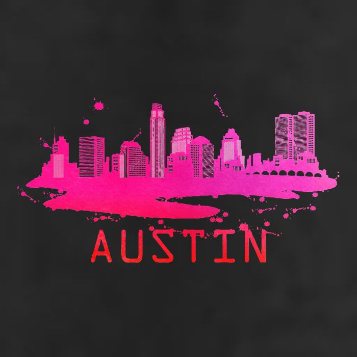 Modern Austin Cityscape Souvenir Austin Texas Skyline Golf Towel