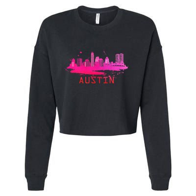 Modern Austin Cityscape Souvenir Austin Texas Skyline Cropped Pullover Crew