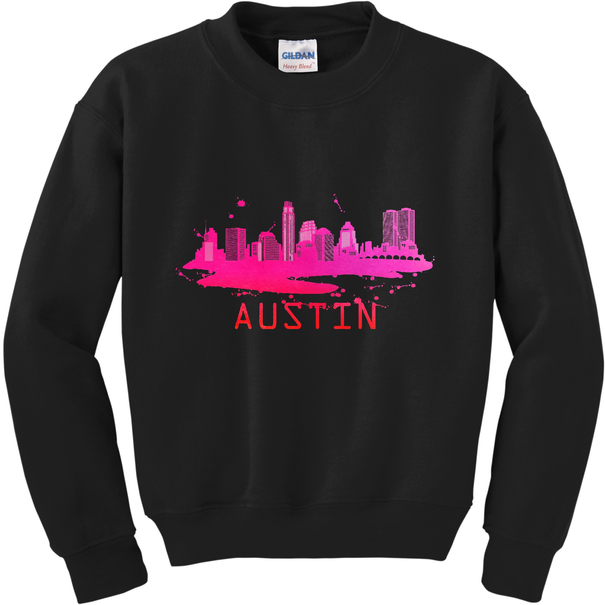 Modern Austin Cityscape Souvenir Austin Texas Skyline Kids Sweatshirt