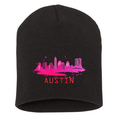 Modern Austin Cityscape Souvenir Austin Texas Skyline Short Acrylic Beanie