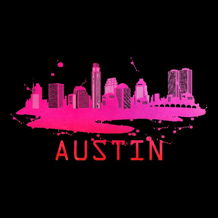 Modern Austin Cityscape Souvenir Austin Texas Skyline Short Acrylic Beanie