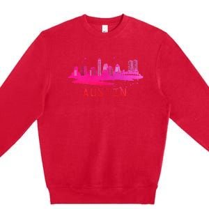 Modern Austin Cityscape Souvenir Austin Texas Skyline Premium Crewneck Sweatshirt