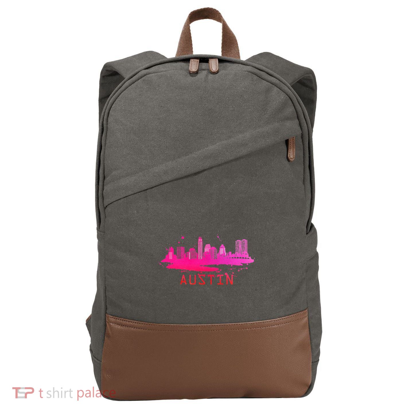 Modern Austin Cityscape Souvenir Austin Texas Skyline Cotton Canvas Backpack