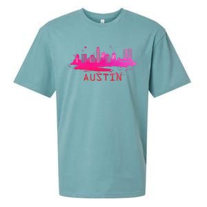 Modern Austin Cityscape Souvenir Austin Texas Skyline Sueded Cloud Jersey T-Shirt