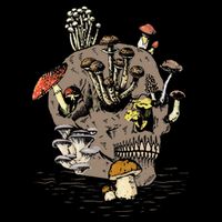 Mushroom Art Clothing Mushroom Collector Skull Graphic Drawstring Bag