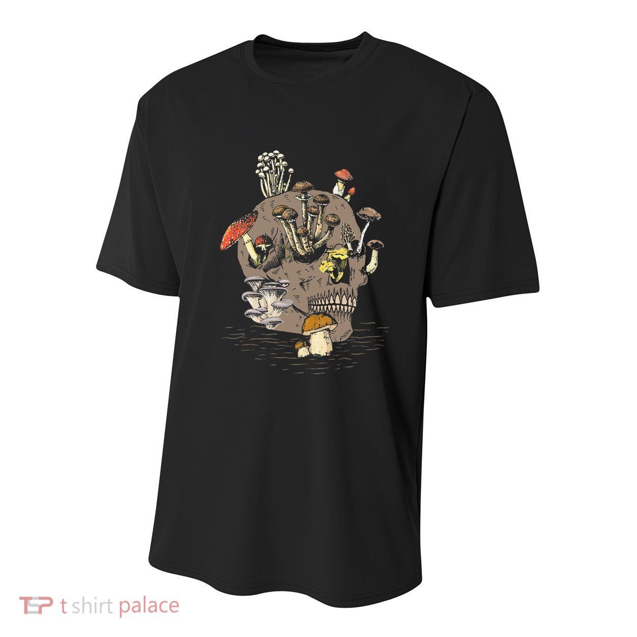 Mushroom Art Clothing Mushroom Collector Skull Graphic Youth Performance Sprint T-Shirt