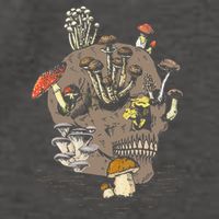 Mushroom Art Clothing Mushroom Collector Skull Graphic Vector Backpack