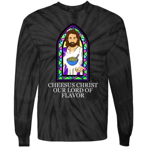 Mac and Cheese Lover Cheesus Christ Our Lord In Flavor Tie-Dye Long Sleeve Shirt