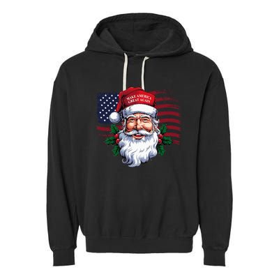 Make A Christmas Great Again Xmas Trump Maga Garment-Dyed Fleece Hoodie