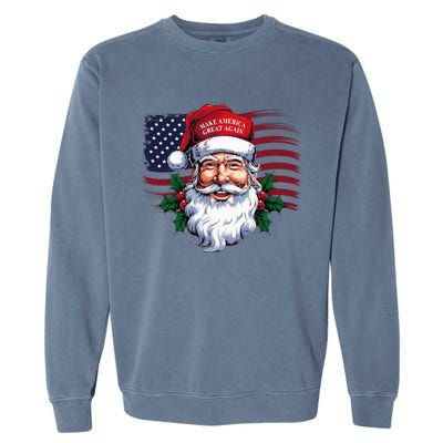 Make A Christmas Great Again Xmas Trump Maga Garment-Dyed Sweatshirt