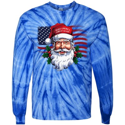 Make A Christmas Great Again Xmas Trump Maga Tie-Dye Long Sleeve Shirt