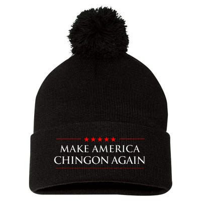 Make America Chingon Again Spanish Politics Mexican Humor Pom Pom 12in Knit Beanie