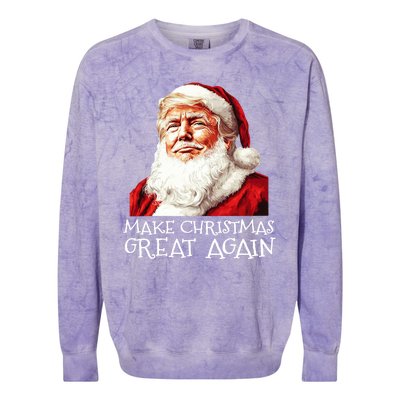 Make A Christmas Great Again Xmas President Trump Maga Santa Colorblast Crewneck Sweatshirt