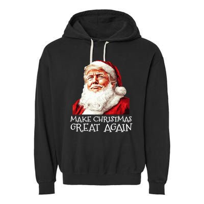 Make A Christmas Great Again Xmas President Trump Maga Santa Garment-Dyed Fleece Hoodie