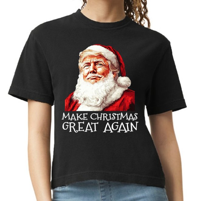 Make A Christmas Great Again Xmas President Trump Maga Santa Comfort Colors Boxy T-Shirt