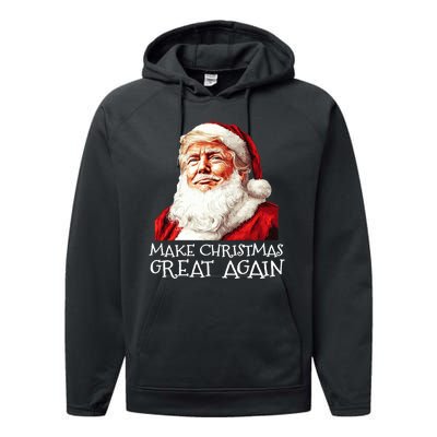 Make A Christmas Great Again Xmas President Trump Maga Santa Performance Fleece Hoodie