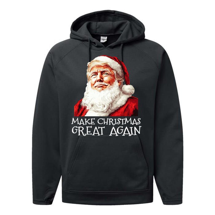 Make A Christmas Great Again Xmas President Trump Maga Santa Performance Fleece Hoodie