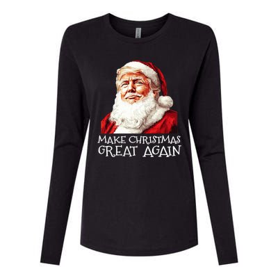 Make A Christmas Great Again Xmas President Trump Maga Santa Womens Cotton Relaxed Long Sleeve T-Shirt