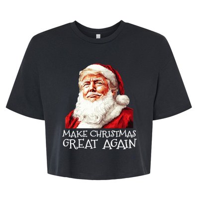 Make A Christmas Great Again Xmas President Trump Maga Santa Bella+Canvas Jersey Crop Tee