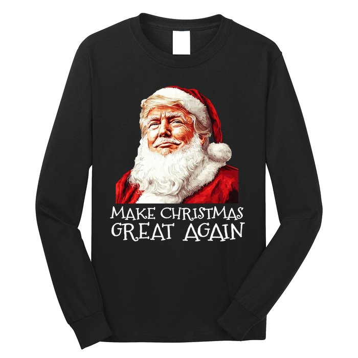 Make A Christmas Great Again Xmas President Trump Maga Santa Long Sleeve Shirt