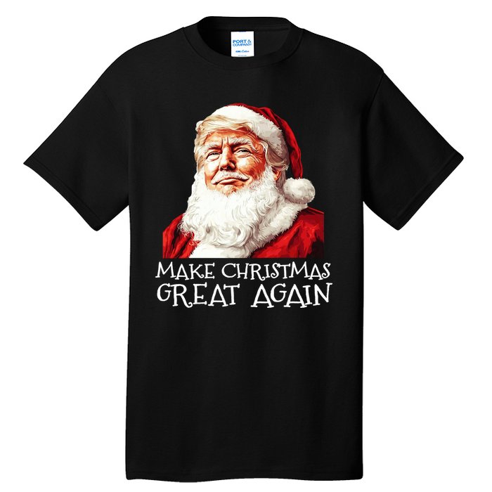 Make A Christmas Great Again Xmas President Trump Maga Santa Tall T-Shirt